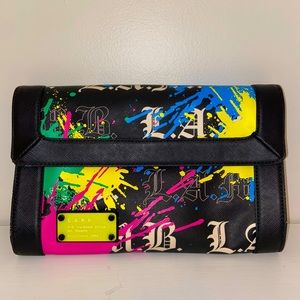 L.A.M.B. Gwen Stefani Paint Splattered Clutch